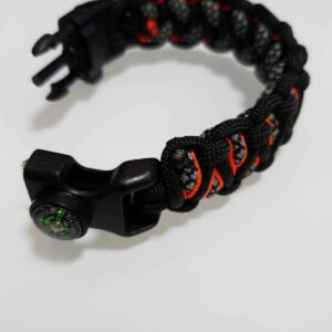 PARACORD SURVIVAL ARMBAND náramok - čiernobieločervený - Image 3