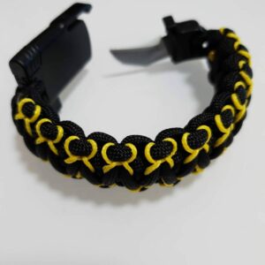PARACORD SURVIVAL ARMBAND náramok - čiernožltý - Image 2